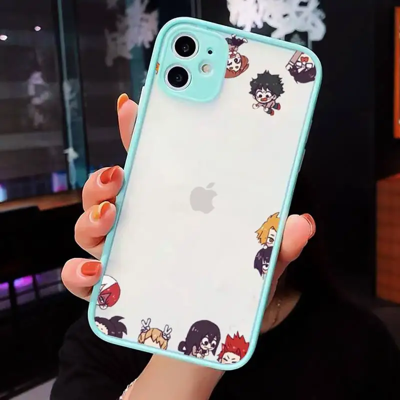 

Anime My Hero Academia Phone Case Clear Funda matte transparent For blue iPhone 7 8 x xs xr 11 12 pro plus max mini