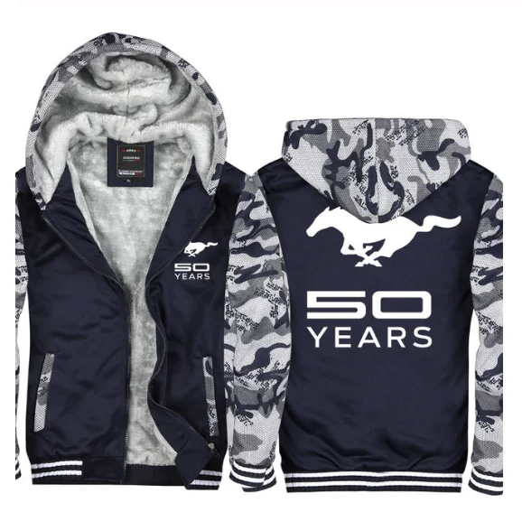 

2020 NEW Winter Tracksuit For men Hoody Jacket Thicken Warm 50 years for Mustang sweatshirt Plus Velvet coat