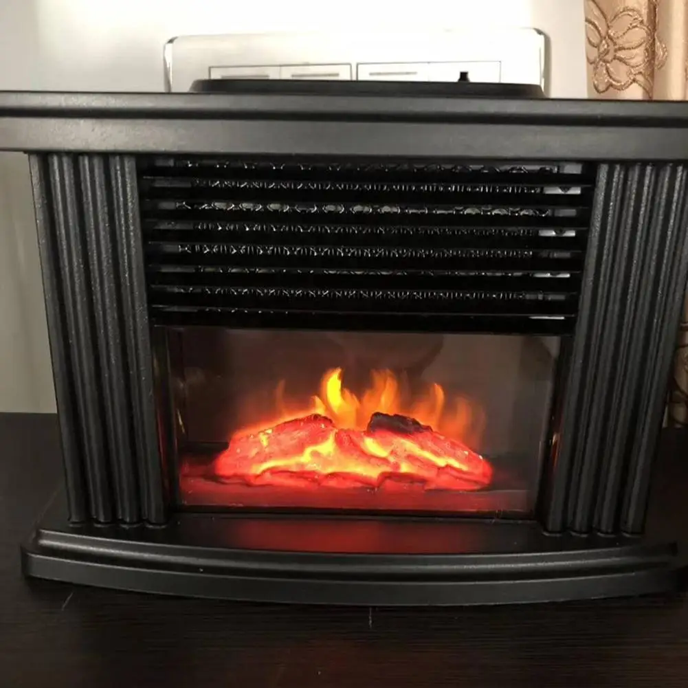 1000W Portable Electric Fireplace Stove Heater Tabletop Indoor Space Household Winter Heating Machine |