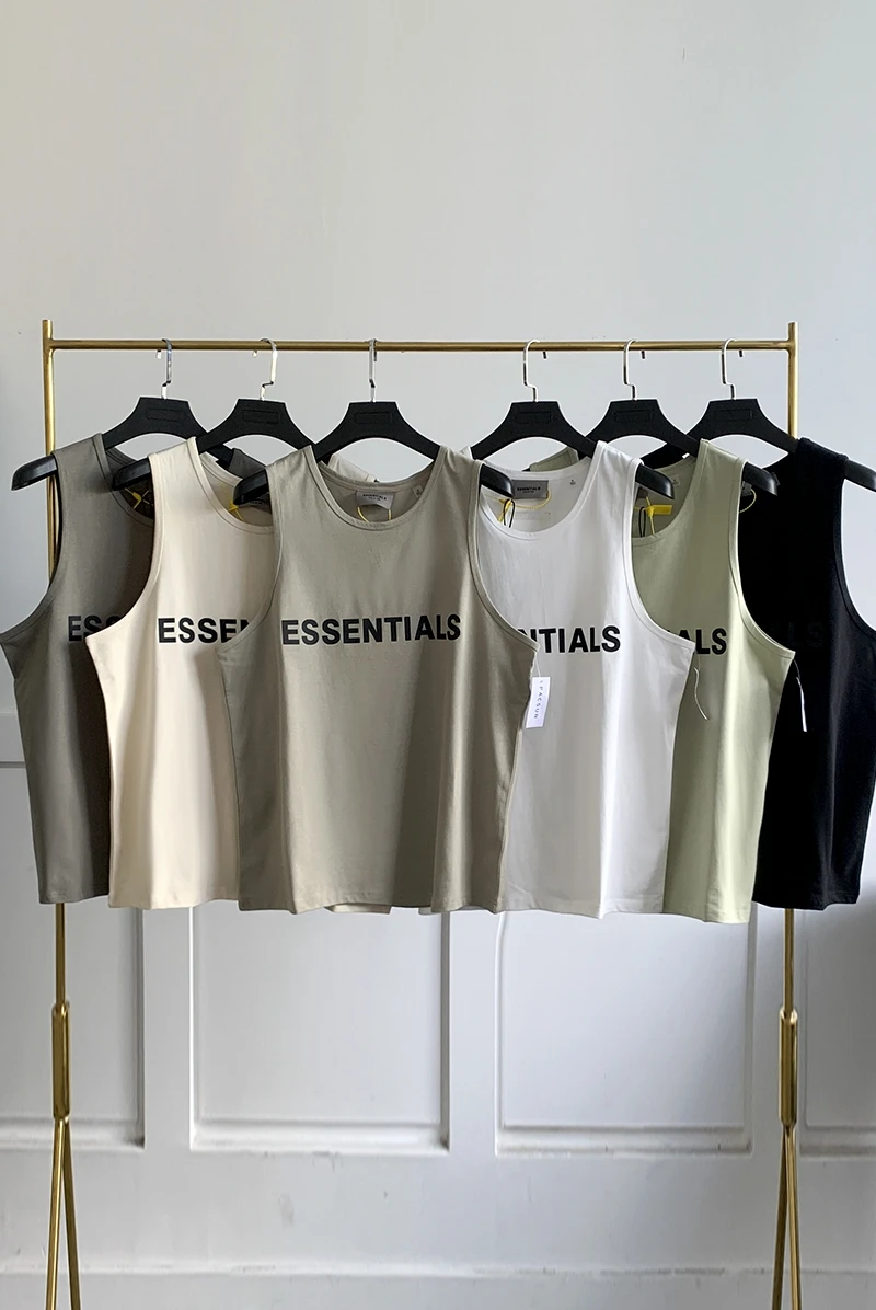 

2021 new high street double line 1:1 new chest letter T-shirt vest fashion brand bottoming shirt for men and women