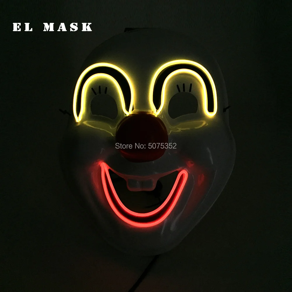 GZYUCHAO EL Smile Joker маска счастливого клоуна светящаяся для детей и взрослых мигающая