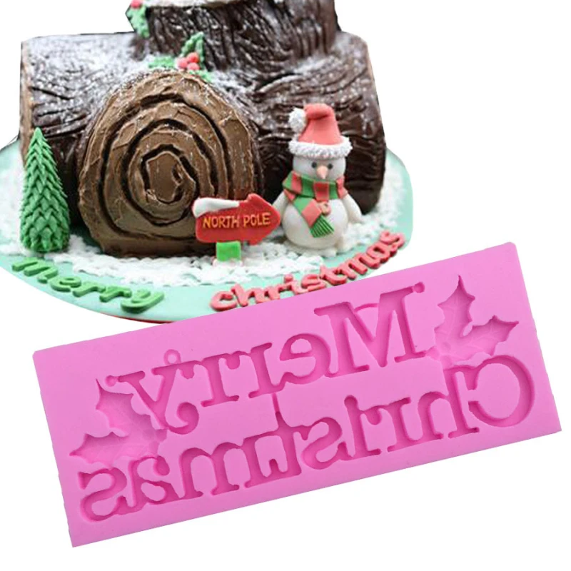 Силиконовая форма для помадки с надписью Merry Christmas DIY формы украшения торта