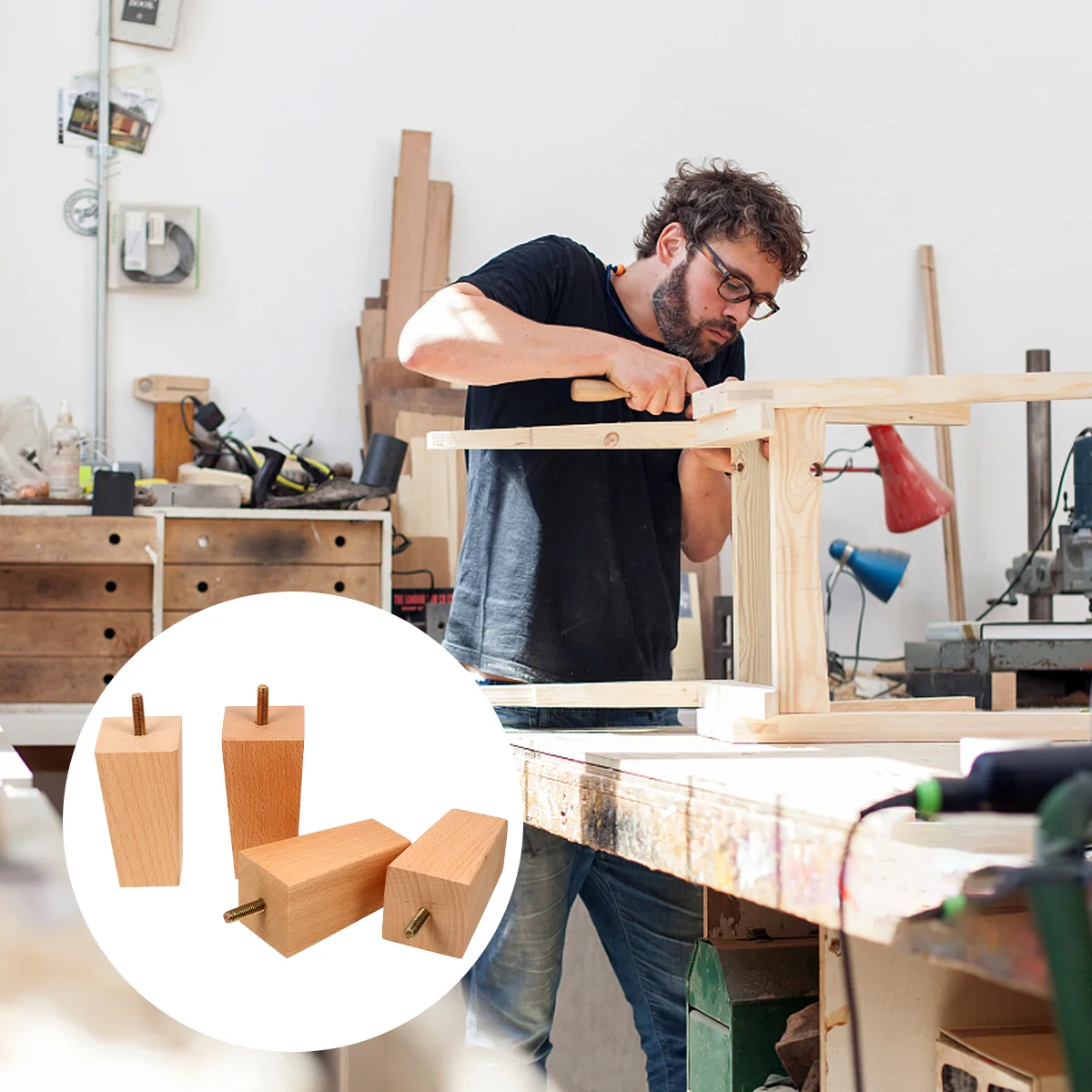 

4 шт., деревянные столы для стульев