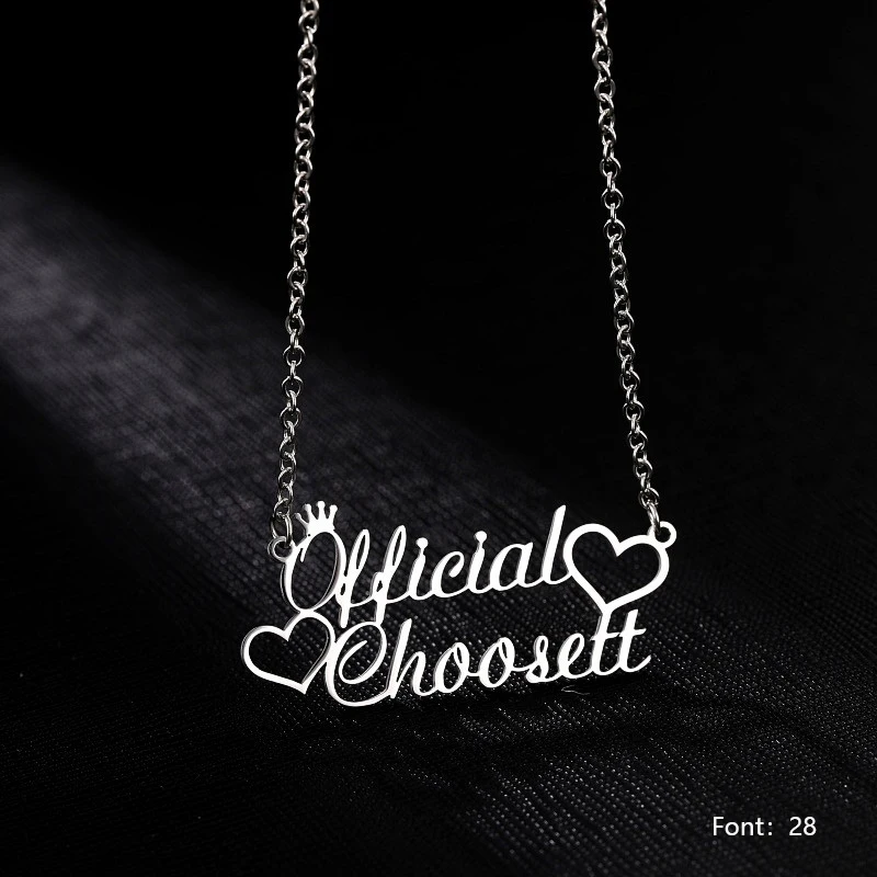 Ожерелье с именем на заказ ожерелья короны 2 сердцем для женщин и девушек