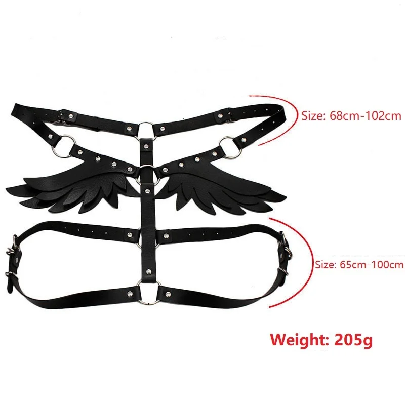

Wings Leather Harness Bondage Halterneck Beach Collar Gothic Waist Shoulder Necklaces Sexy Statement Party Jewelry Gifts