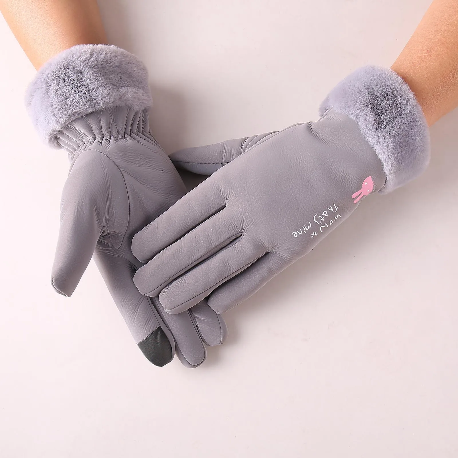 Женские зимние перчатки теплые водонепроницаемые для сенсорного экрана