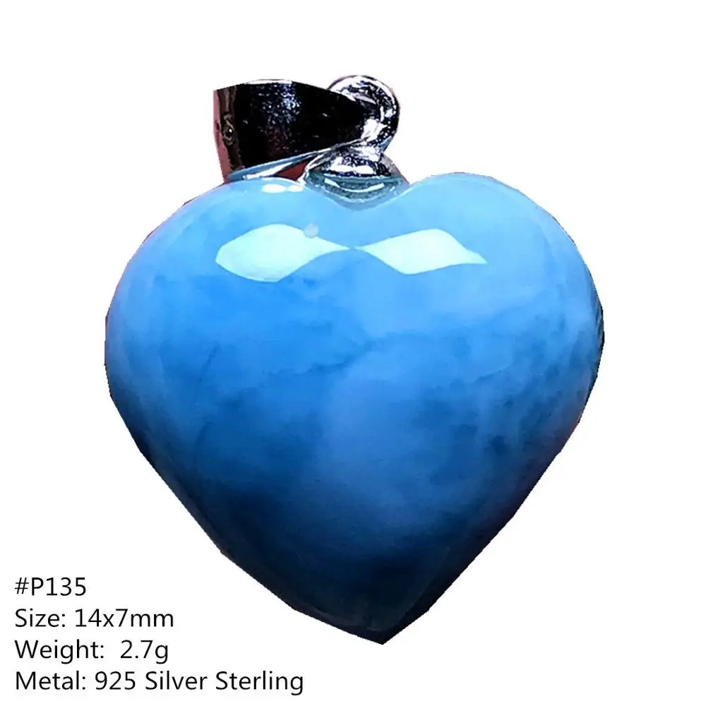 Подвеска Larimar 100% натуральное сердце синий цвет для женщин мужчин бисер