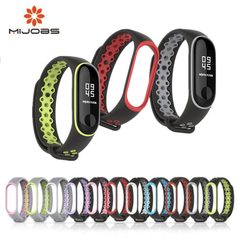 Умный ремешок Mijobs для Xiaomi Mi Band 4 3 спортивный xiaomi mi band Цветной силиконовый сменный