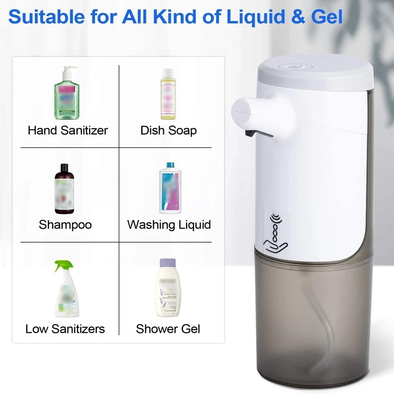 

450ML Automatic Soap Dispenser, Touchless Foaming Soap Dispenser, IPX4 Hands Free Soap Dispenser for Kitchen
