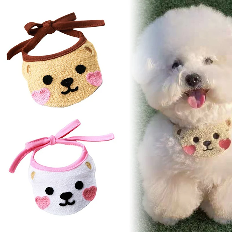 

Pet saliva towels Pet Supplies Clothing Decoration Supplies Cute Brown Bears And White Bears Small Dog Pet Teddy Scarf