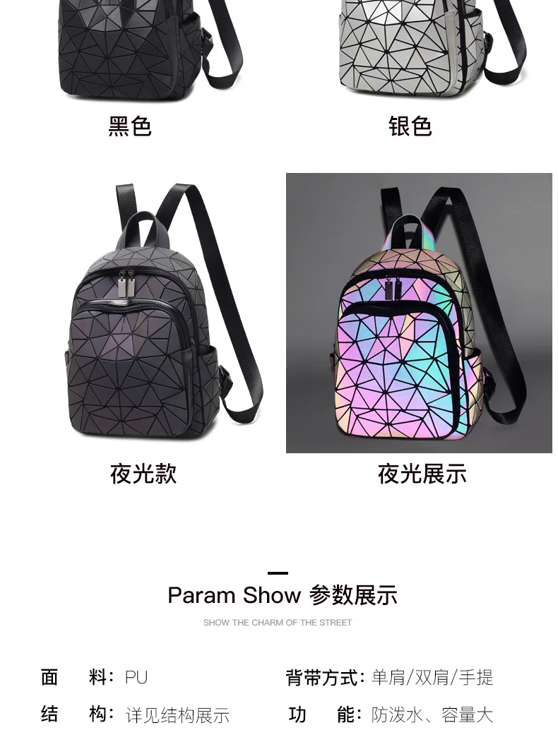 

Stratified zipper rhomboid backpack for women. The new 2021 shoulder bag