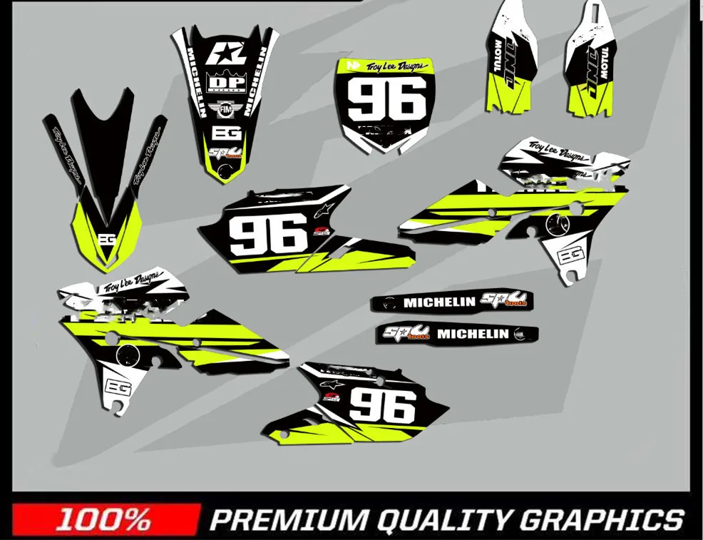 Мотоциклетный YZ450F команда графики фоны наклейки Наборы для Yamaha YZF450 2010 2011 2012 2013 450