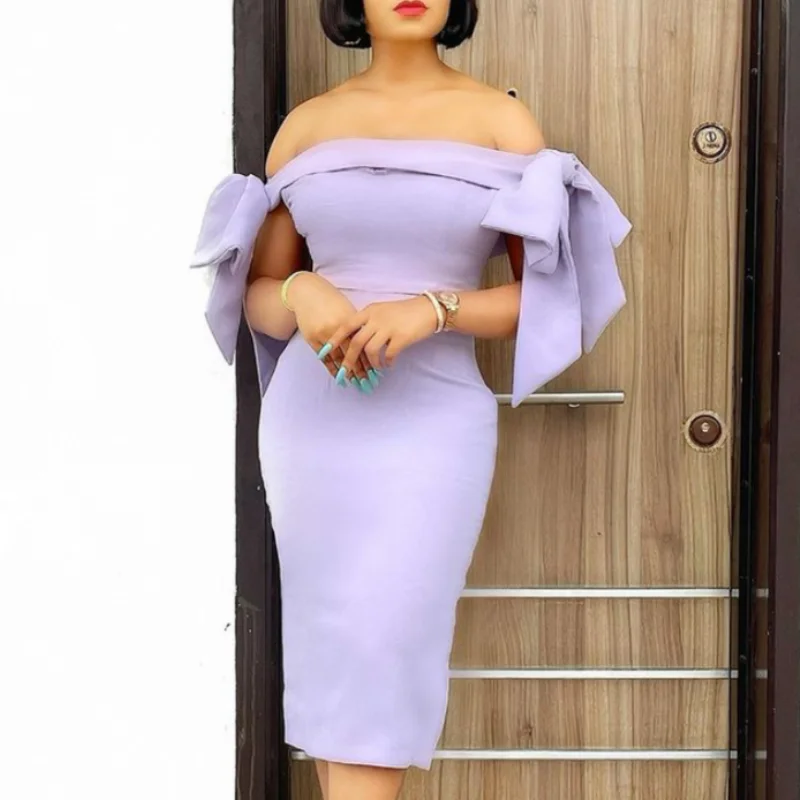 

Women Dress Off Shoulder Lace Up Bodycon Party Pencil Sexy Event Celebrate Summer Elegant Ladies Evening Dinner Birthday Fashion