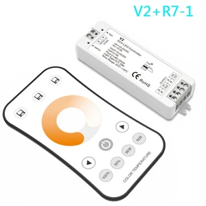 2,4G RF беспроводной светодиодный сенсорный пульт дистанционного управления диммер 1CH 2CH 3CH светодиодный контроллер для одного цвета/цветовой температуры/RGB светодиодный - Цвет: V2 and R7-1