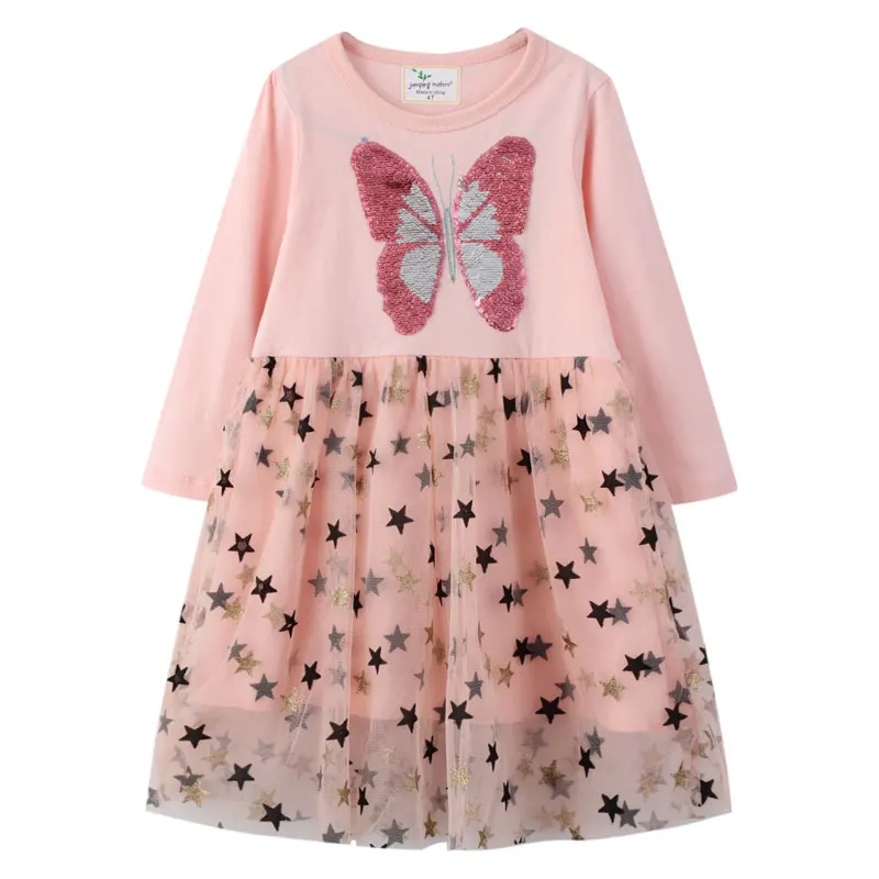 New Unicorn Cartoon Print Autumn/Winter Long Sleeve Princess Party Tutu Baby Dresses Birthday Gift Children's Costume Lace Girls | Детская