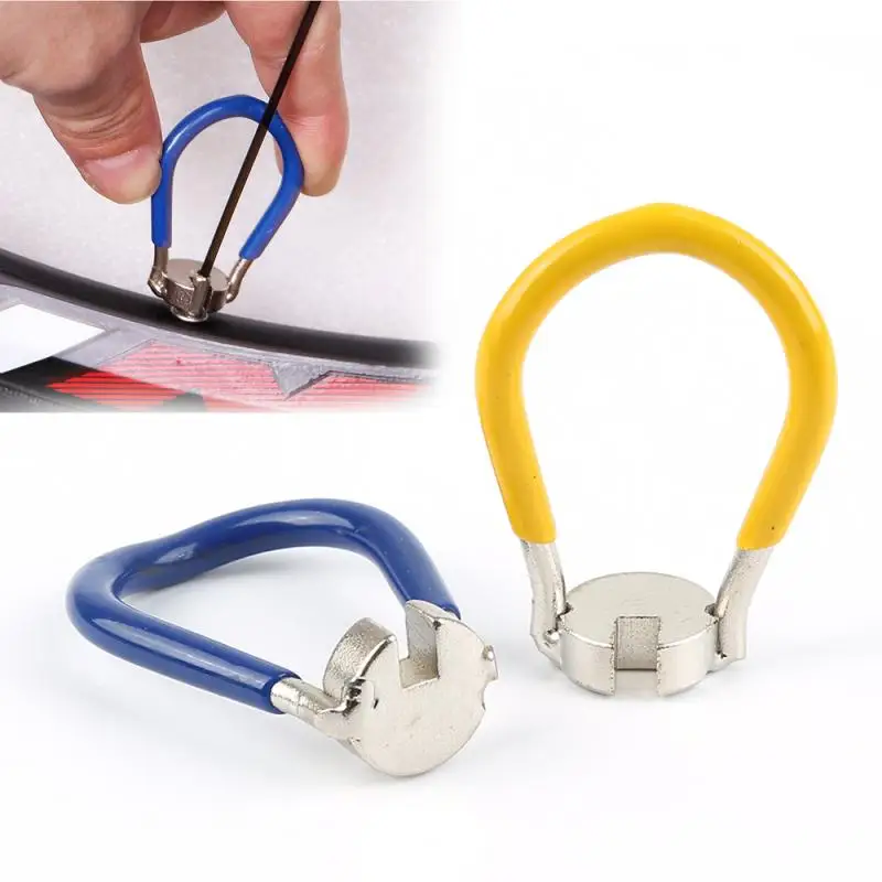 

Одежда высшего качества 14G Подсветка для колес велосипеда гаечные ключи 360 ° Вращение говорил Кепки регулировки Стальная проволока ключ вел...