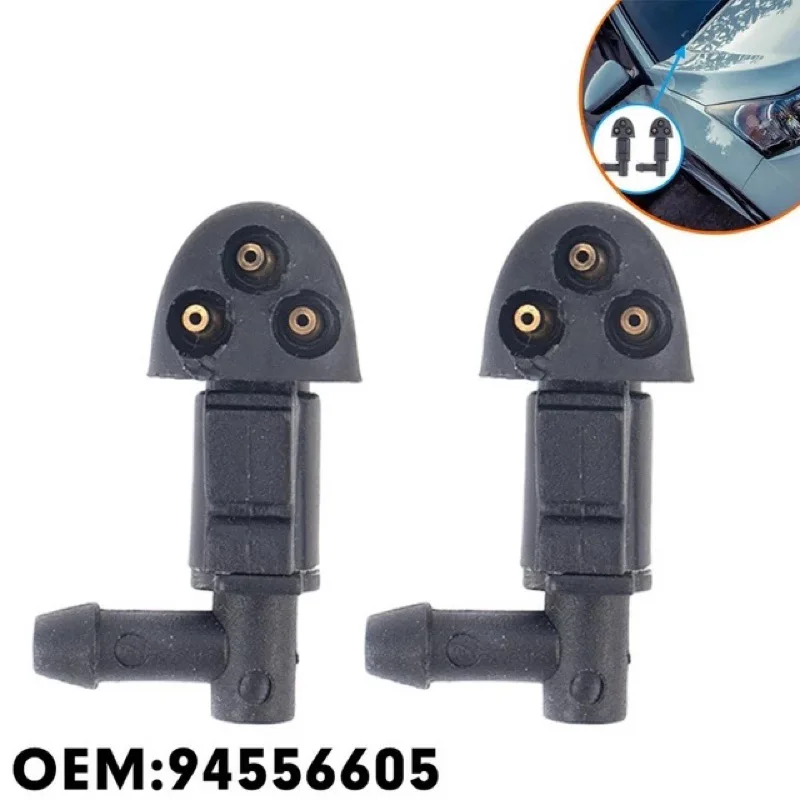 

Car Front Windshield Water Nozzle 3 Hole Nozzle For Chevrolet Cruze Black 94556605 2009 2010 2011 2012 2013 2014 ,One Pair