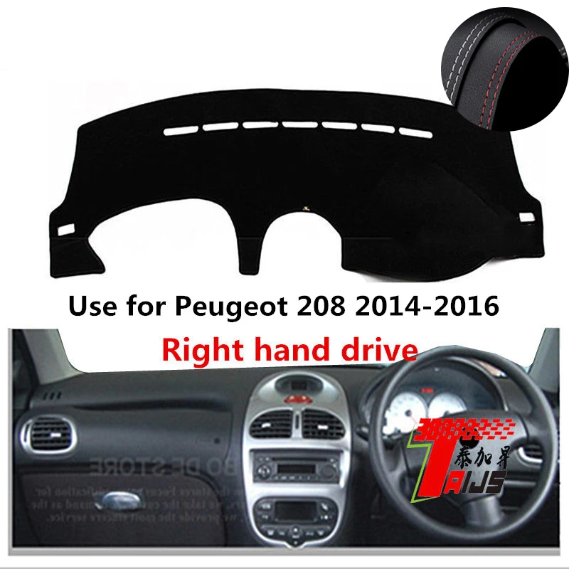 

: TAIJS Factory Anti cracking Casual Leather Car Dashboard Cover For Peugeot 208 2014 2015 2016 Right hand drive