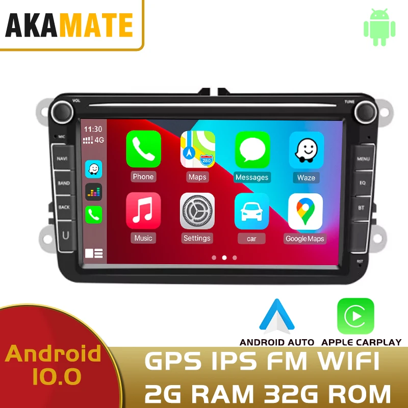 2din HD 8inch Car Radio Android Carplay Android Auto GPS WIFI Bluetooth Navigation For VOLKSWAGEN Passat Skoda Car Stereo