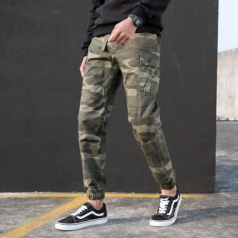 Camouflage green Мужские камуфляжные брюки, 5 цветов, классические мужские комбинезоны, брюки в стиле милитари с несколькими карманами, прямые тактические походные Мужские штаны, брендовые - Цвет: Camouflage green