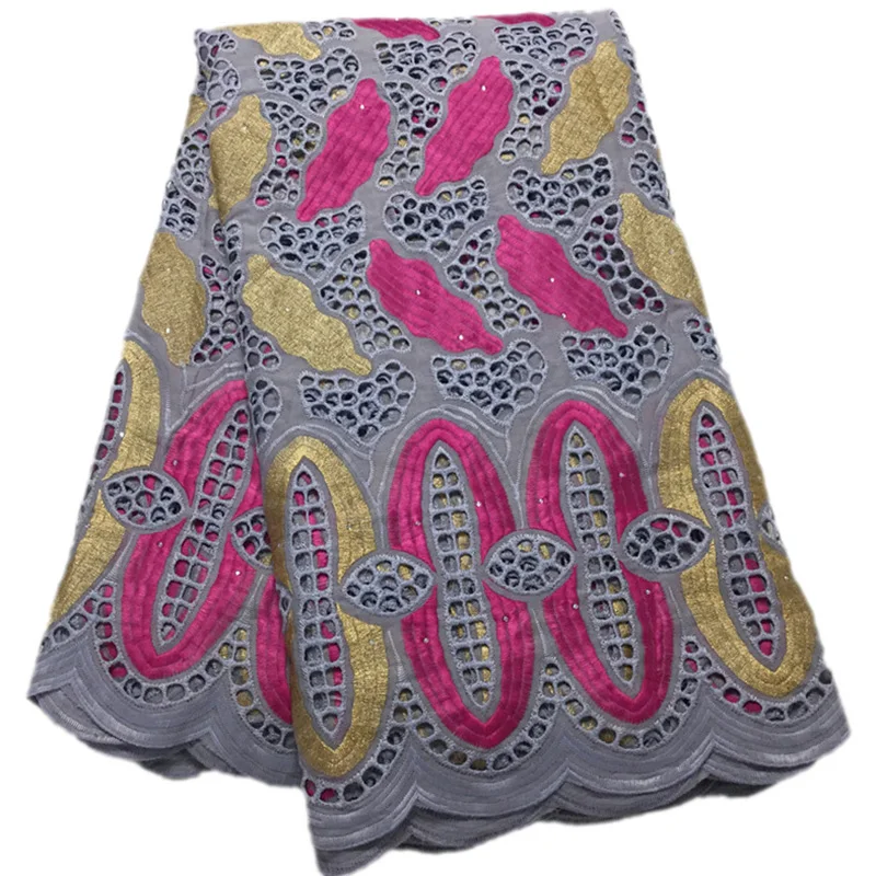 

Swiss Voile Lace stones women dresses embroidered wonderful pattern PS84 wholesale price Hollowed out African Cotton Fabric