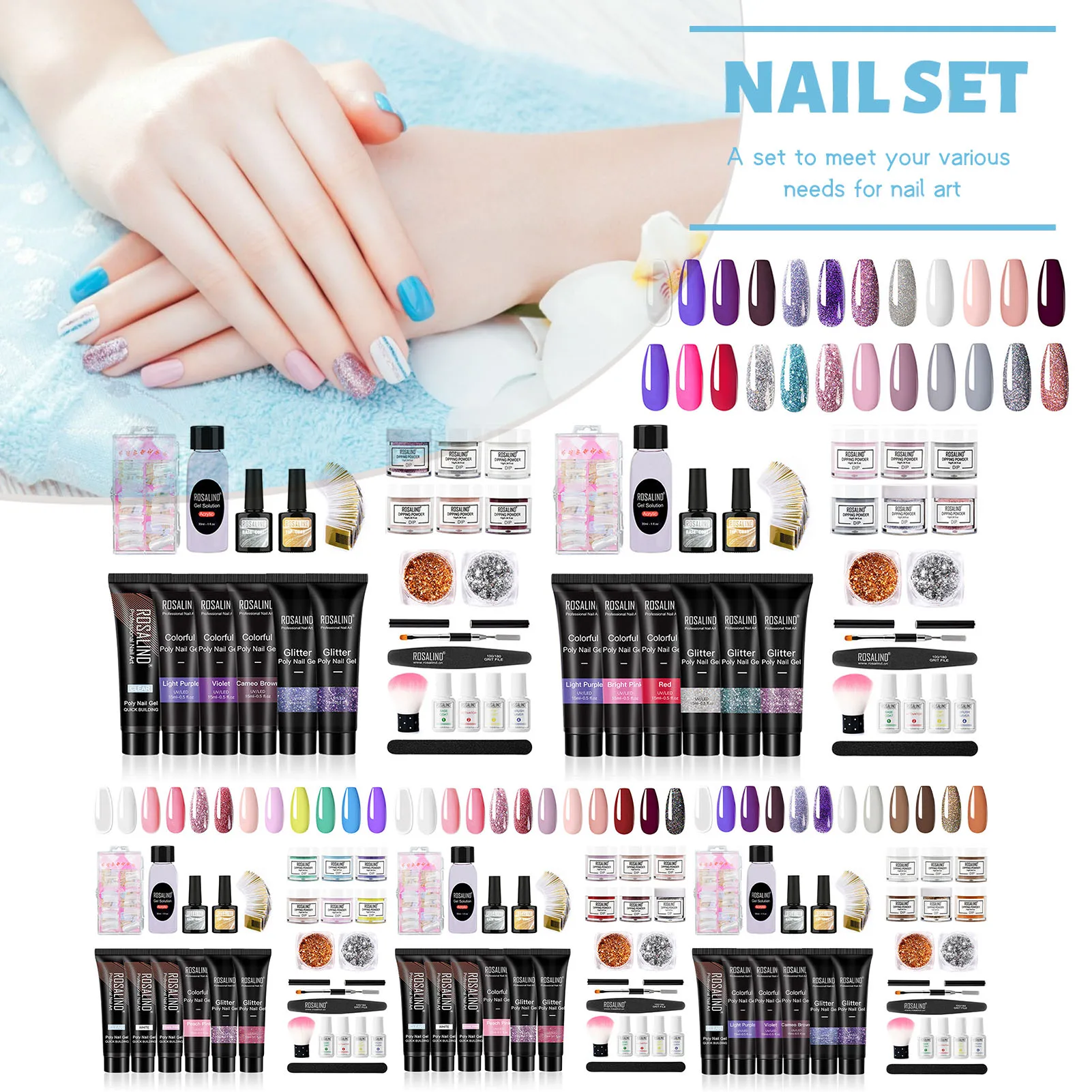 

Poly Nail Gel Extension Nail Kit For Manicure Set Acrylic Solution UV/LED Builder Nail Gel Polish For Nail Art Nail Extension