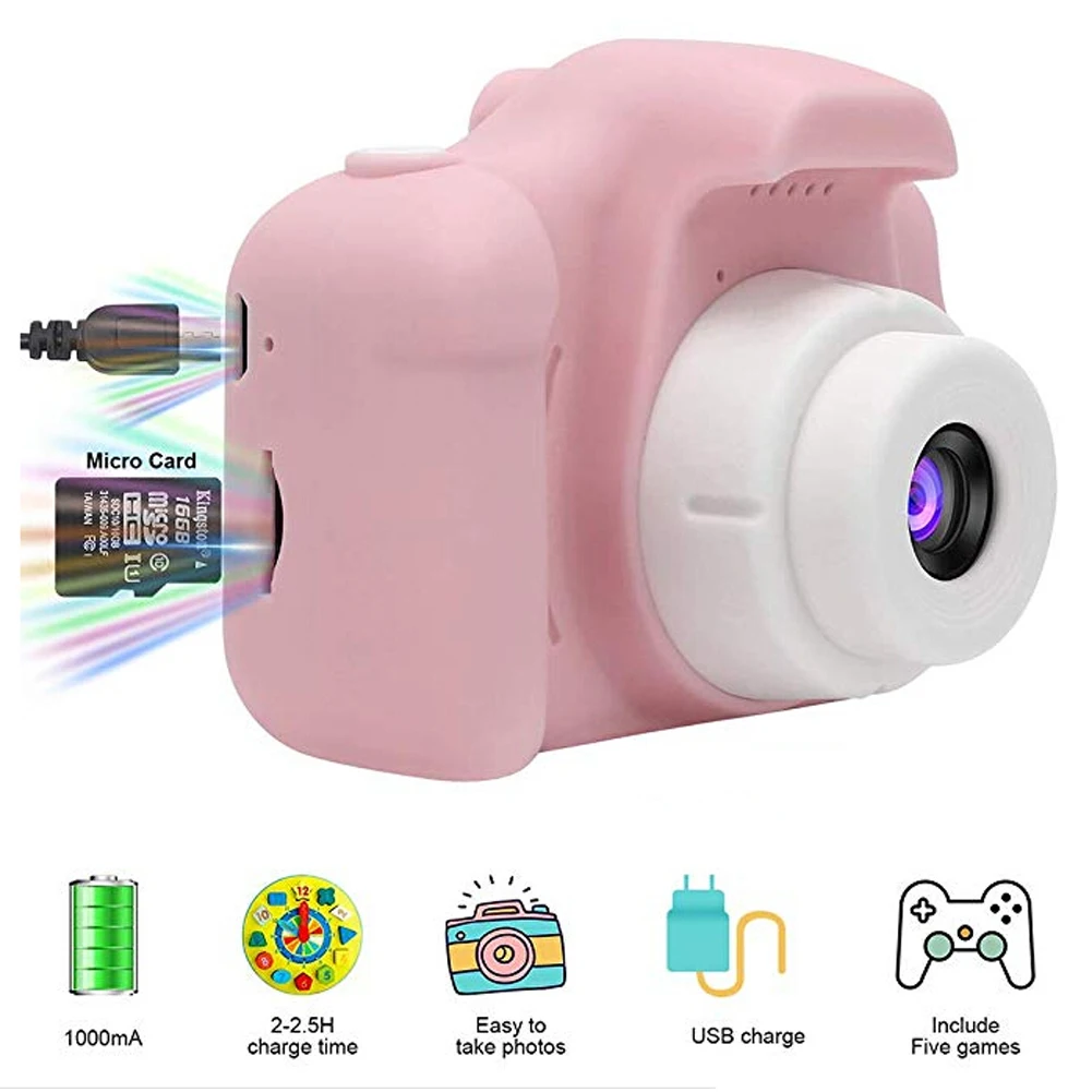13MP 2 дюймов HD ЖК-дисплей Kinder цифровой видеокамерой 4X записывающая видеокамера с масштабированием свободного кроя в подарок