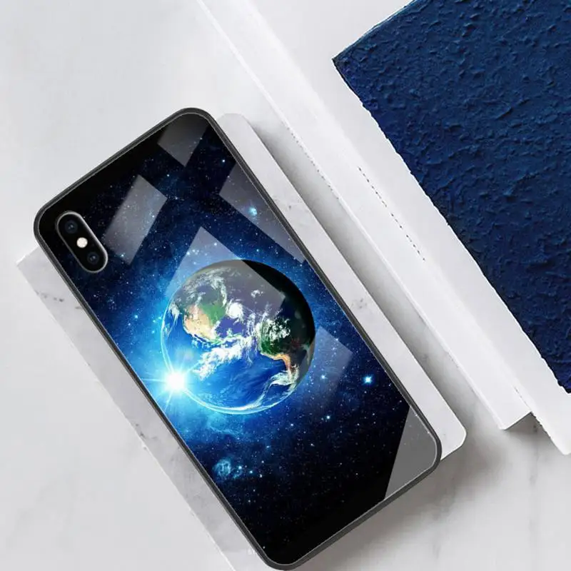 

Earth In Space Phone Case For Ipohne 11 12 Pro Max XR 8 PLUS Cover Case Glass For Iphone 11 Case