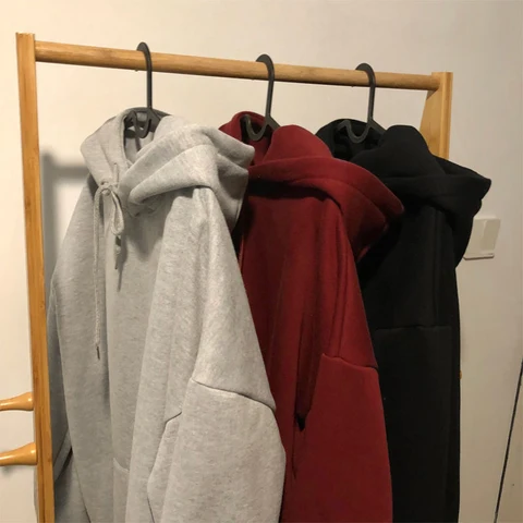 oversized 8 Colors Sweatshirts autumn Women's Solid Hooded Female 2021 Cotton Thicken Warm Hoodies Lady Autumn Fashion Tops