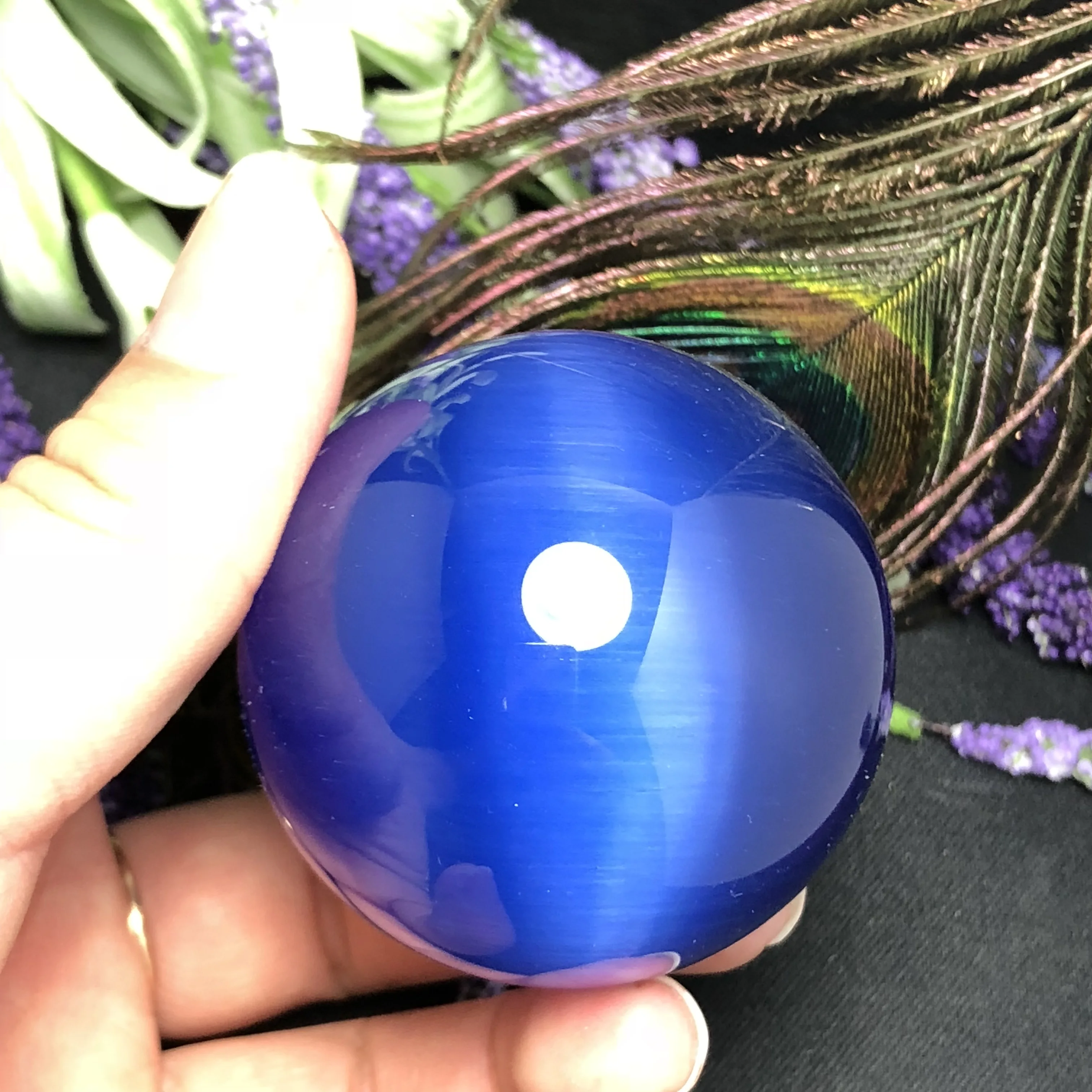 Разноцветная кошка с голубыми глазами камень женский ni яйцо Голубой опал очень