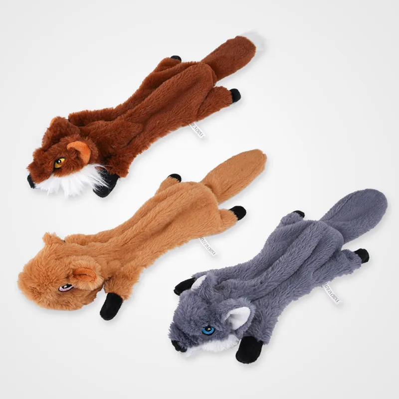 

Creative new dog toys bite wear-resistant vocal molar pet fox squirrel plush medium and large supplies