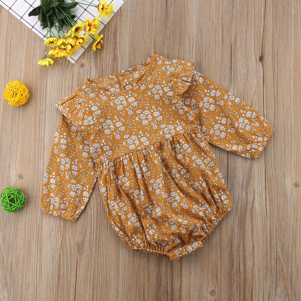 Винтажный комбинезон для новорожденных с длинным рукавом |