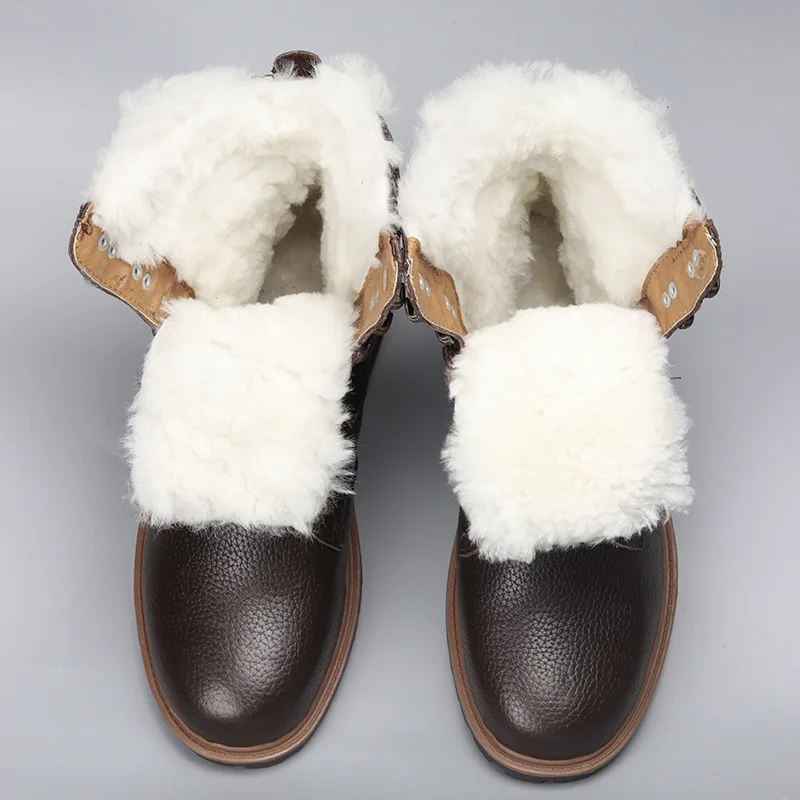 Мужские зимние ботинки из натуральной кожи теплые в русском стиле полуботинки