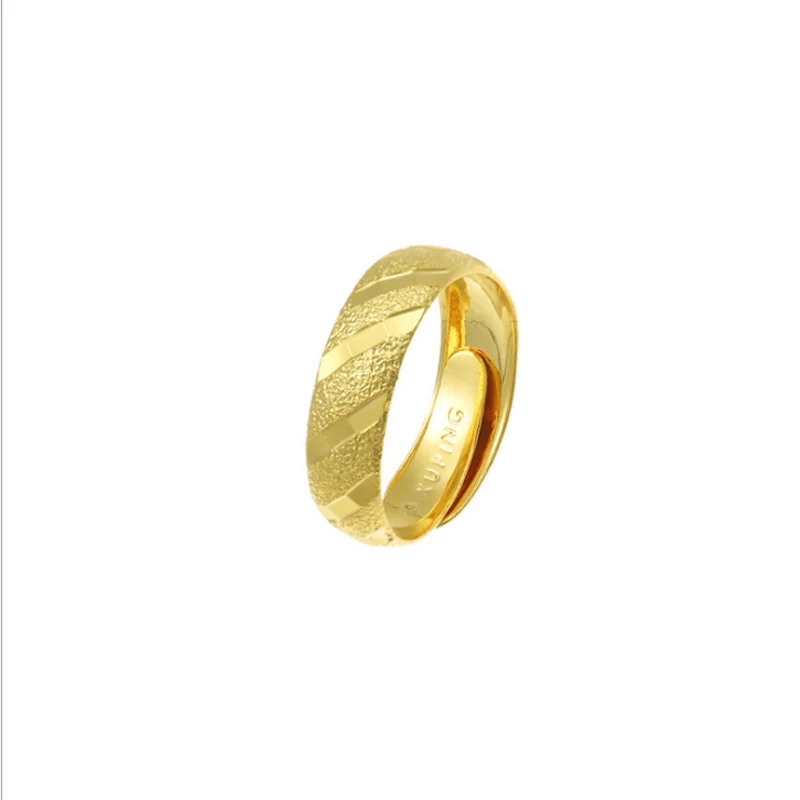 

Wholesale Fashion 24k Gold Plated Wedding Ring For Women Or Men New Korean Classic Engagement Gold Ring Open Ring Female Male