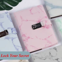 paperboat creative a5 pu leather cover lockable notebook with lock writing pads password code diary school student gift