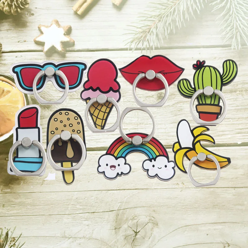 

Cellular Bracket Foldable Holder Stand 360 Degree Rotatable Phone Holder Finger Ring Holder Cute Cartoon Support Telephone Smart