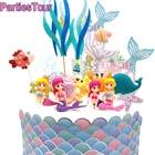 Русалка хвост Морская звезда кекс Топпер на день рождения Русалка торт Топпер флаги Декор тортов Дети Детские праздвечерние