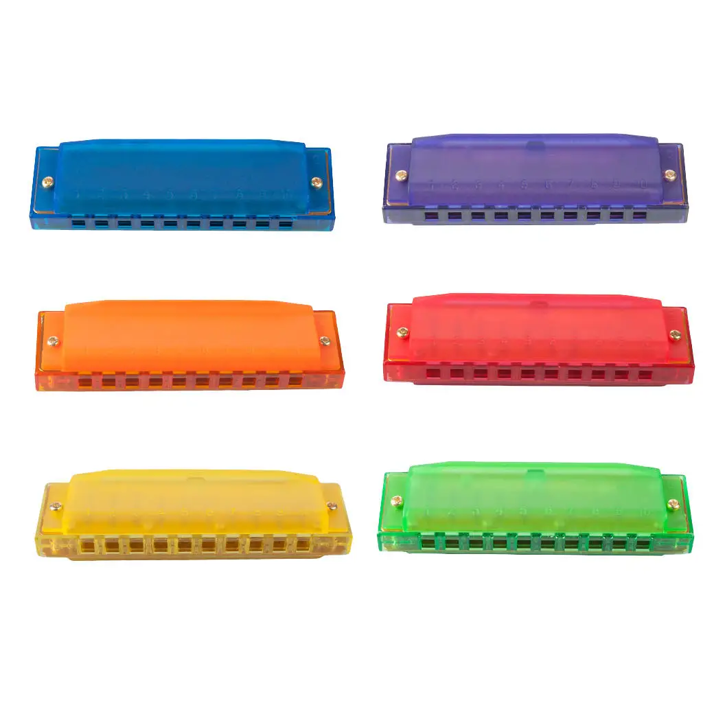 

6 Pieces 10 Hole C Key Harmonica Mouth Organ Gift for Kids Friends Music Lovers