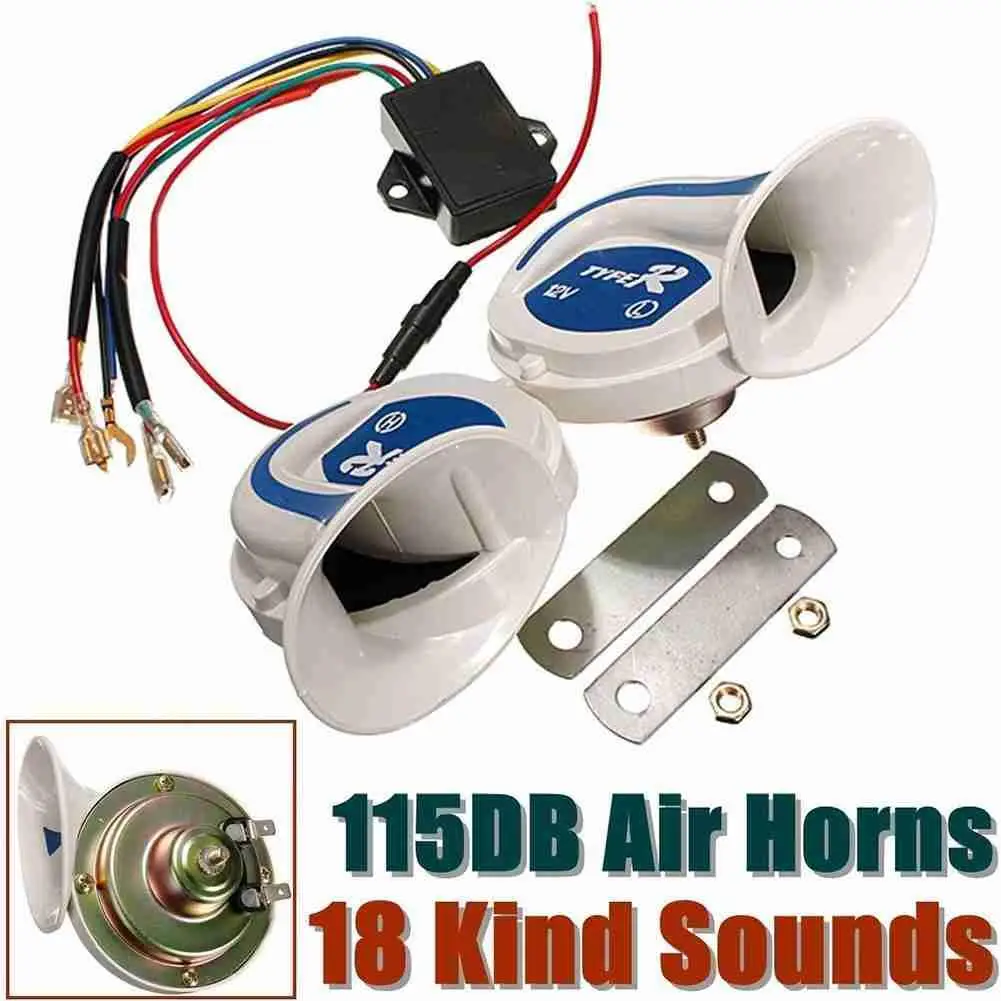 

2Pcs Car Speaker Vehicle Auto 110 + 5 dB 18 Voices Tone Music Speakers Horns Alarm 12V Motor Motorcycle Signal Horn Auto Parts