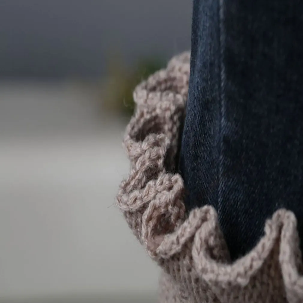 

Warm Leg Sets Knitted Feet Sleeves Boots Sleeves Short Patterns Flowers Flip Flaps Socks And Flower Socks