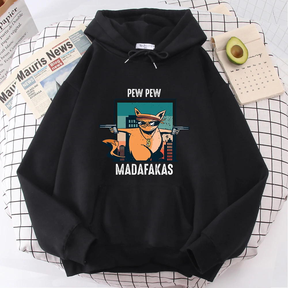 

Толстовки Pew Madafakas, крутой Винтажный Мужской пуловер с котом, Корейская теплая одежда большого размера для мужчин, уличные мужские свитшоты ...
