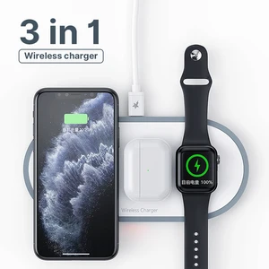 airpods pro fast charger stand for samsung s20 hoco 3 in1 wireless charger for iphone 11 pro x xs max xr for apple watch free global shipping