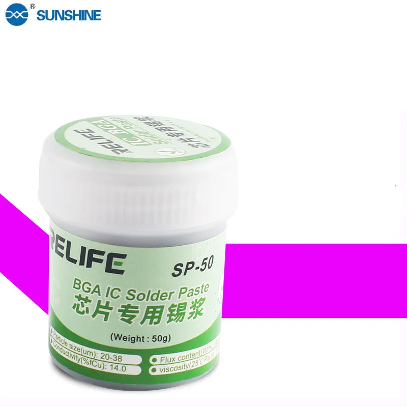

SUNSHINE SP-50 Special Lead Solder Paste 158 Degree BGA Tin Paste for Phone Circuit Repair Welding Tools