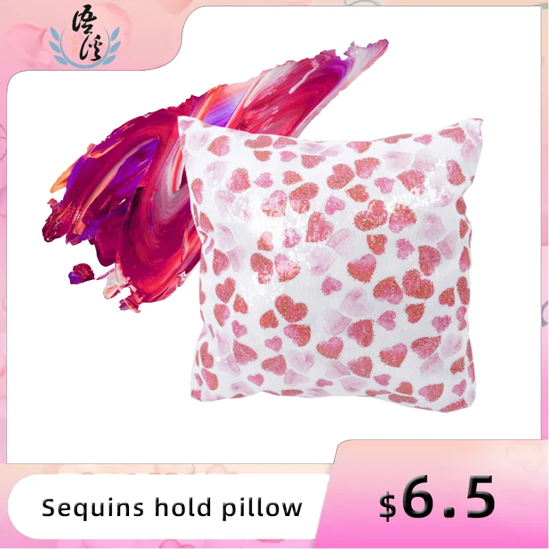 INS стиль любовная Подушка цифровая печать блестки тканевая с сердечником