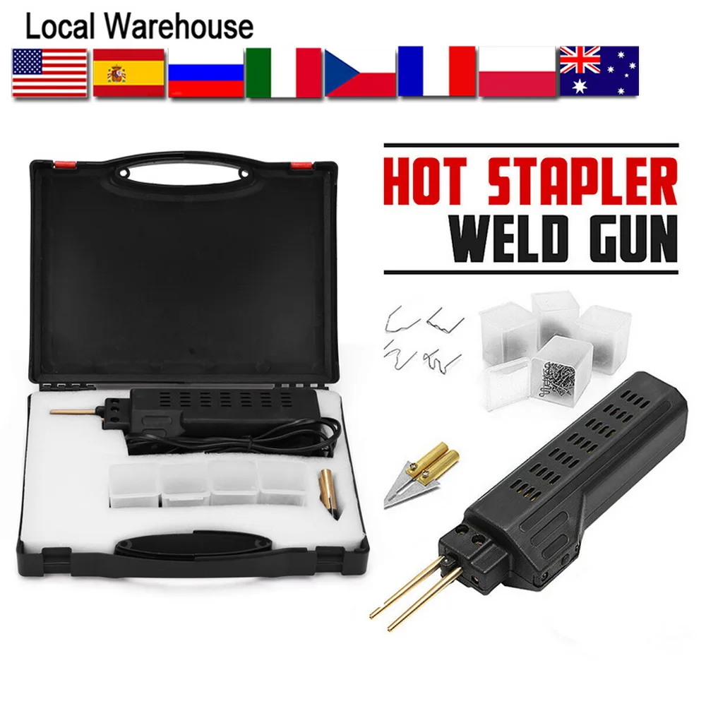 

Инструмент для ремонта кузова автомобиля, 220 В, горячий степлер, ручной пластиковый сварочный факел, 200 шт. степлеров, инструмент для сварки б...