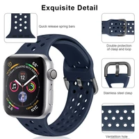 strap for apple watch band 44mm 40mm 38mm 42mm breathable elastic belt silicone bracelet band iwatch series 3 4 5 se 6 7 strap