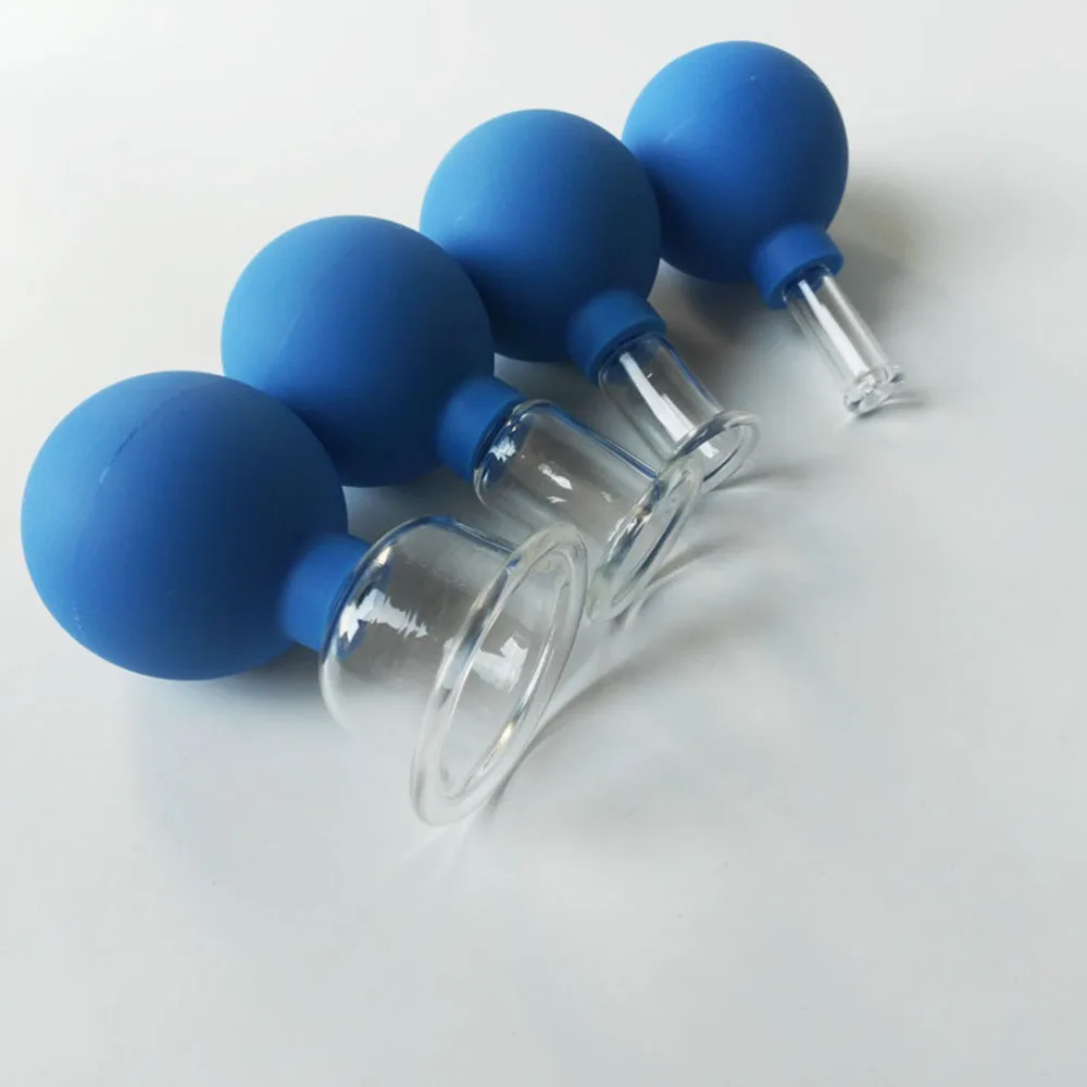 

1 Set of 4pcs Vacuum Cupping Cups Back Body Massager Household Suction Vacuum Can (Brown)