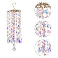 hot sale colorful crystal wind chimes light luxury aurora wind chimes living room balcony corridor crystal pendant fashion gifts