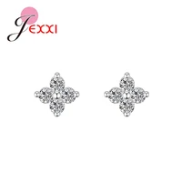 high quality women girls 925 sterling silver tiny shape earring studs wedding engagement party stud earrings