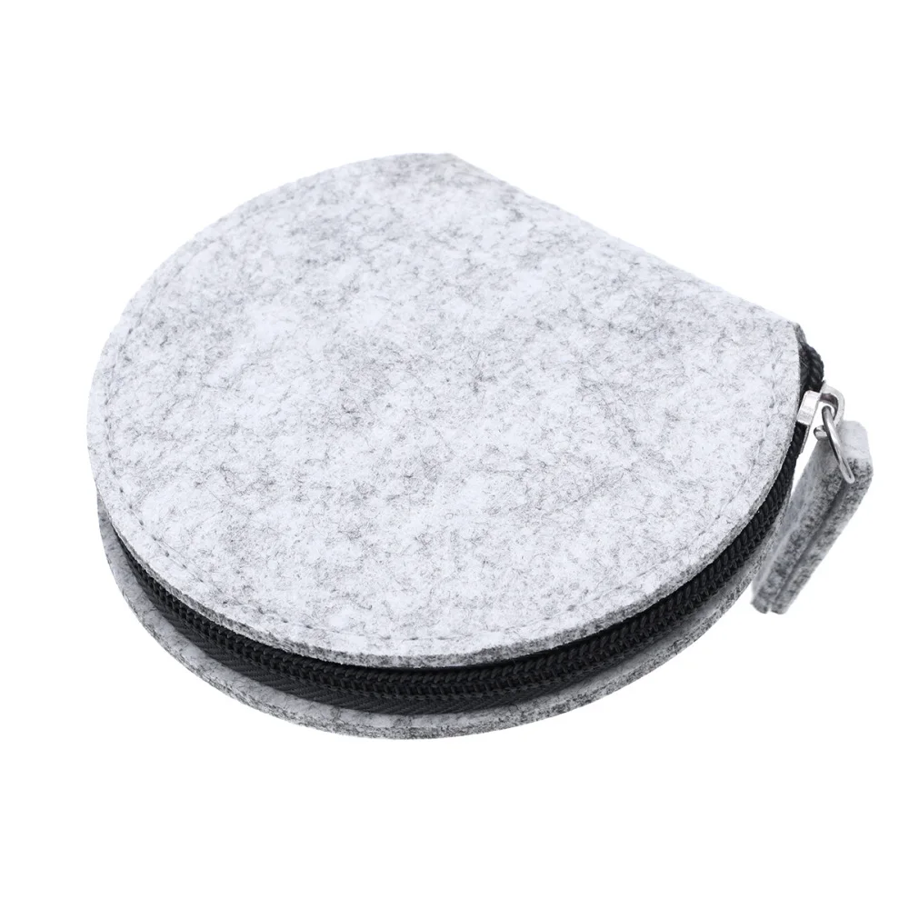 Стильная фетровая полукруглая сумка для хранения наушников чехол зарядного